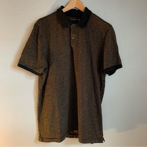 Banana Republic Brown Black Stripped Short Sleeve Polo Shirt Size Large